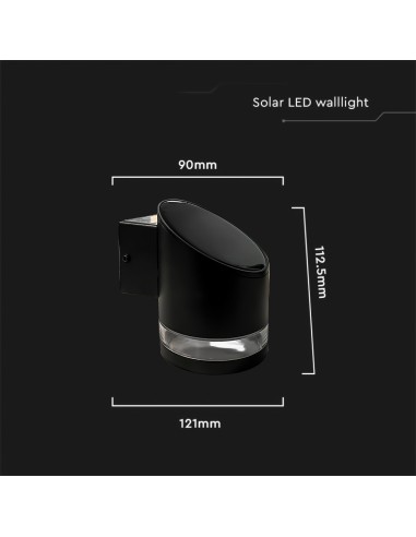 10384-Lampada LED da Giardino Cilindrica con Pannello solare  Corpo Nero xxmm  IP-3