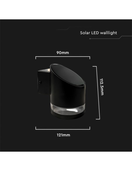 10384-Lampada LED da Giardino Cilindrica con Pannello solare  Corpo Nero xxmm  IP-3