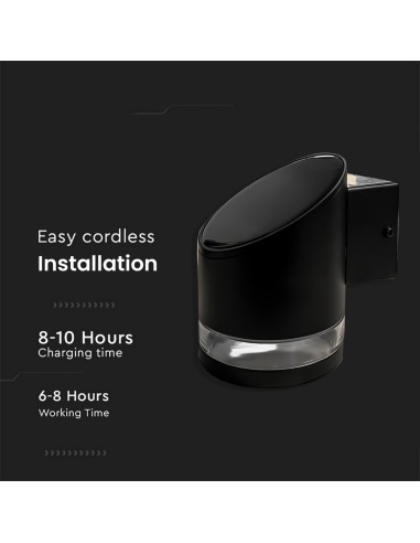 10384-Lampada LED da Giardino Cilindrica con Pannello solare  Corpo Nero xxmm  IP-5