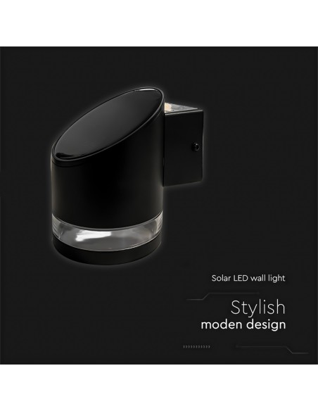 10384-Lampada LED da Giardino Cilindrica con Pannello solare  Corpo Nero xxmm  IP-6