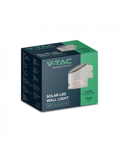 10395-Lampada LED da Giardino Cilindrica con Pannello Solare  Corpo Bianco xxmm  IP-2