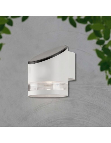 10395-Lampada LED da Giardino Cilindrica con Pannello Solare  Corpo Bianco xxmm  IP-4