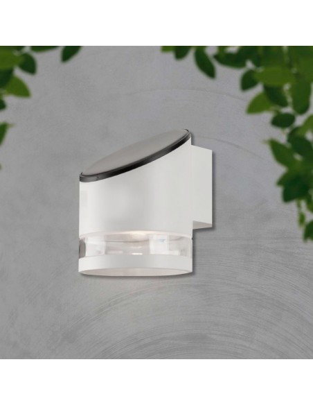 10395-Lampada LED da Giardino Cilindrica con Pannello Solare  Corpo Bianco xxmm  IP-4