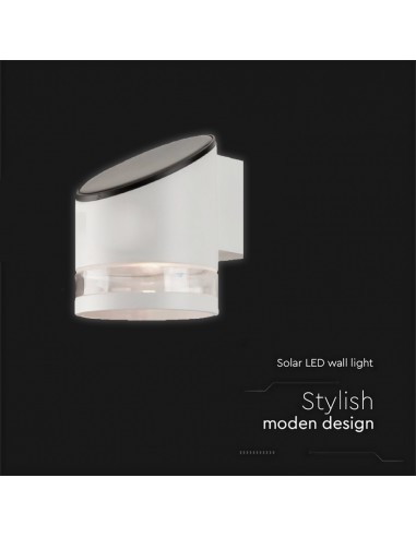 10395-Lampada LED da Giardino Cilindrica con Pannello Solare  Corpo Bianco xxmm  IP-5