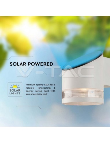 10395-Lampada LED da Giardino Cilindrica con Pannello Solare  Corpo Bianco xxmm  IP-7