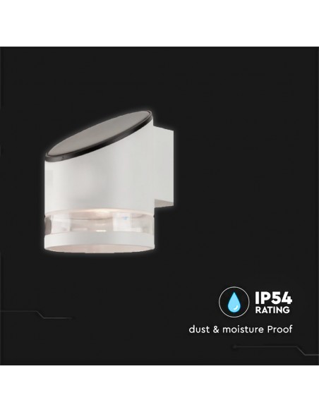 Lampada LED da Giardino Cilindrica con Pannello Solare 1W Corpo Bianco 121*90*112.5mm 3000K IP54