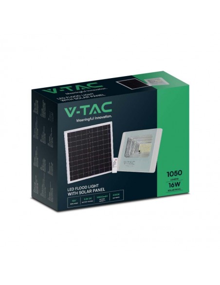 10406-Faro LED con Telecomando e Pannello Solare  Batteria sostituibile Cavo da m Colore Bianco  -2