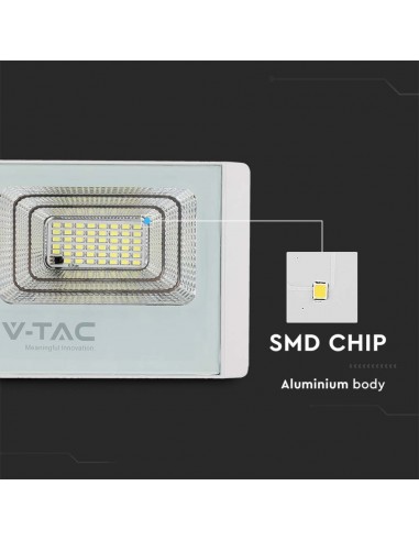 10406-Faro LED con Telecomando e Pannello Solare  Batteria sostituibile Cavo da m Colore Bianco  -6