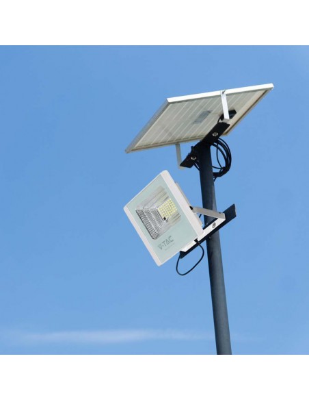 10407-Faro LED con Telecomando e Pannello Solare  Batteria sostituibile Cavo da m Colore Bianco  -5