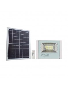 10408-Faro LED con Telecomando e Pannello Solare  Colore Bianco  -1