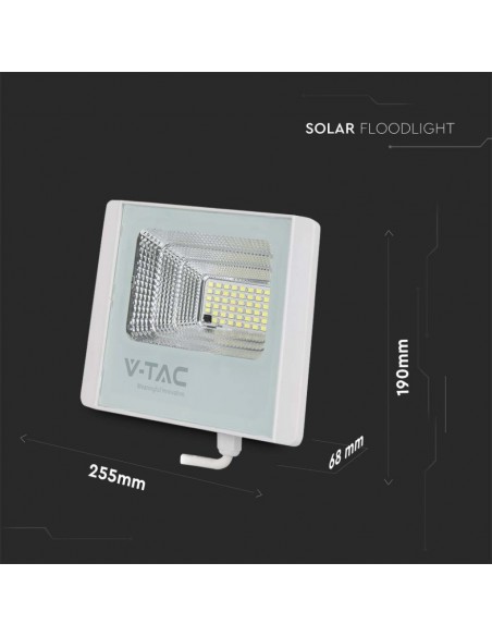 10409-Faro LED con Telecomando e Pannello Solare  Colore Bianco  -3