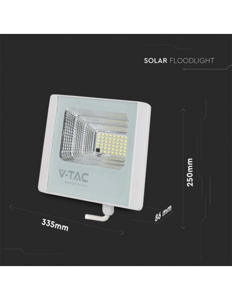 10410-Faro LED con Telecomando e Pannello Solare  Batteria LiFePO Colore Bianco  -3