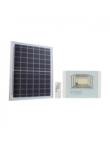 10415-Faro LED con Telecomando e Pannello Solare  Batteria LiFePO Colore Bianco  -1