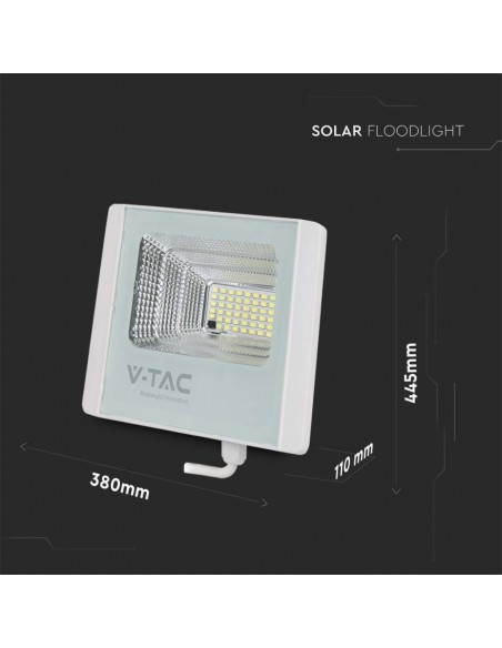 10415-Faro LED con Telecomando e Pannello Solare  Batteria LiFePO Colore Bianco  -3