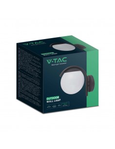 10420-Lampada LED da Muro con Sfera Opale e Portalampada E  Colore Nero Opaco IP-1 2