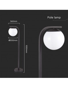 10421-Lampione LED da Giardino con Portalampada a Lanterna E Colore Nero Opaco h cm IP-1 2