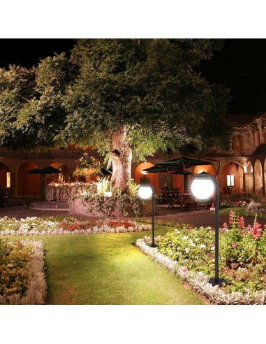 10421-Lampione LED da Giardino con Portalampada a Lanterna E Colore Nero Opaco h cm IP-4