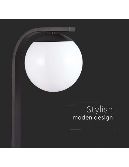 10421-Lampione LED da Giardino con Portalampada a Lanterna E Colore Nero Opaco h cm IP-5