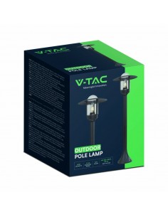 10423-Lampione LED da Giardino con Portalampada a Lanterna E Colore Nero Opaco h cm IP-1 2