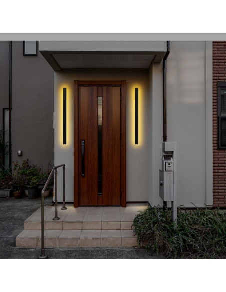 10427-Lampada LED da Muro Rettangolare   Colore Nero  IP-4