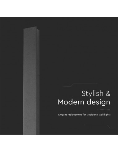 10428-Lampada LED da Muro Rettangolare   Colore Nero  IP-7