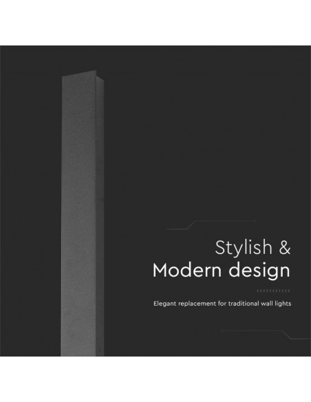 10428-Lampada LED da Muro Rettangolare   Colore Nero  IP-7