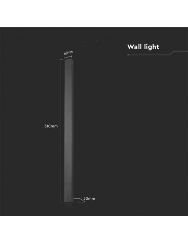 10429-Lampada LED da Muro Rettangolare   Colore Antracite  IP-3