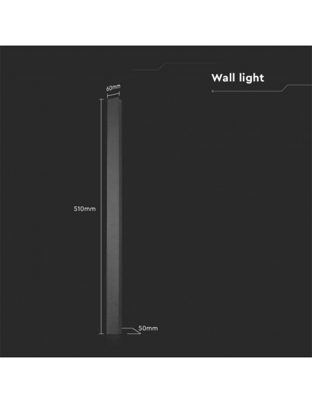 10429-Lampada LED da Muro Rettangolare   Colore Antracite  IP-3