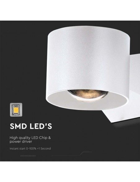 10444-Applique LED da Muro  Doppio Fascio Luminoso Corpo Bianco  -7