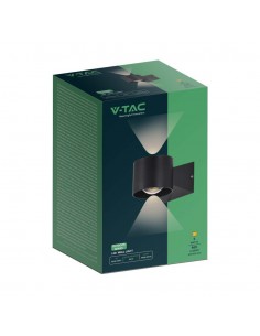 10445-Applique LED da Muro  Doppio Fascio Luminoso Corpo Nero  -1 2