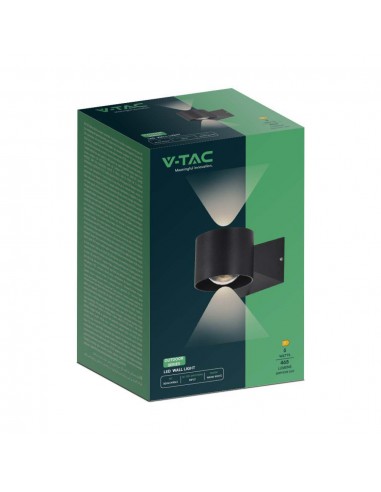 10445-Applique LED da Muro  Doppio Fascio Luminoso Corpo Nero  -2