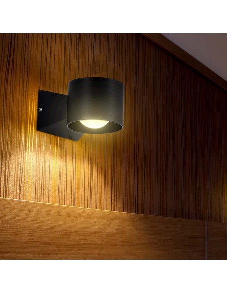 10446-Applique LED da Muro  Doppio Fascio Luminoso Corpo Nero  -4