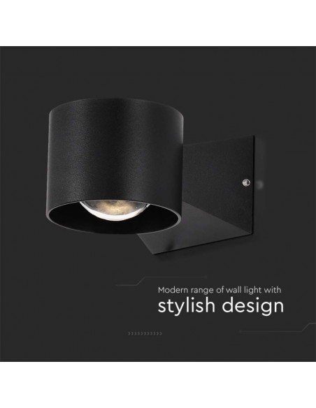 10446-Applique LED da Muro  Doppio Fascio Luminoso Corpo Nero  -7