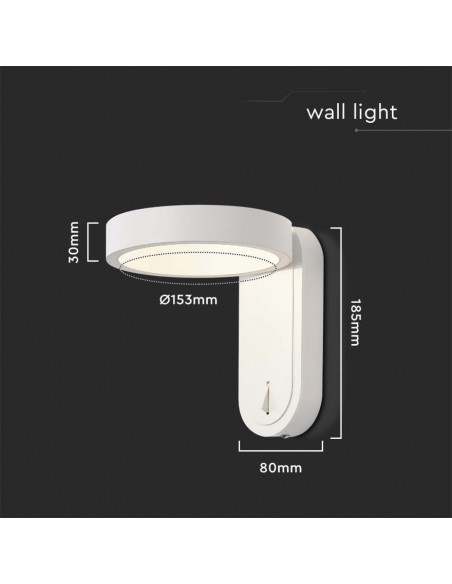 10447-Lampada LED da Muro  Doppio Fascio LM/W Colore Bianco con Testa Ruotabile  -3