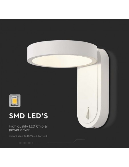 10447-Lampada LED da Muro  Doppio Fascio LM/W Colore Bianco con Testa Ruotabile  -7