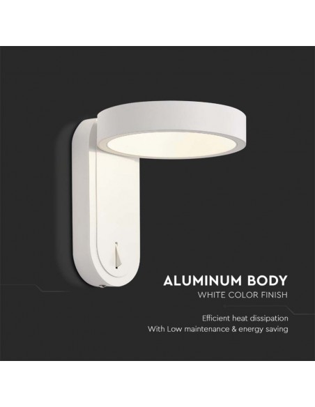 Lampada LED da Muro 5W Doppio Fascio 110LM/W Bianco con Testa Ruotabile 3000K+4000K IP65