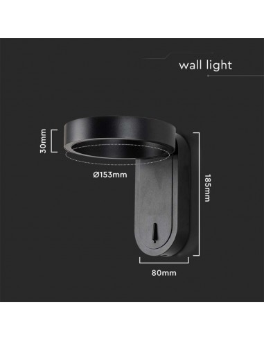 10448-Lampada LED da Muro  Doppio Fascio LM/W Colore Nero con Testa Ruotabile  -3