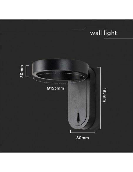 10448-Lampada LED da Muro  Doppio Fascio LM/W Colore Nero con Testa Ruotabile  -3