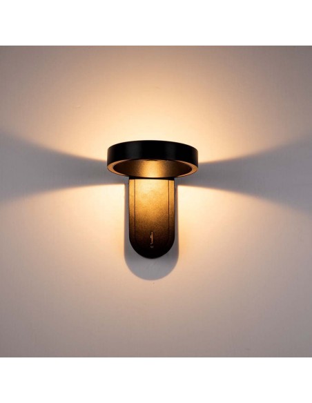 10448-Lampada LED da Muro  Doppio Fascio LM/W Colore Nero con Testa Ruotabile  -4
