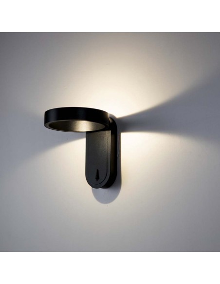 10448-Lampada LED da Muro  Doppio Fascio LM/W Colore Nero con Testa Ruotabile  -5