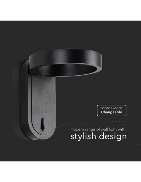10448-Lampada LED da Muro  Doppio Fascio LM/W Colore Nero con Testa Ruotabile  -7