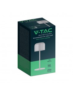 10449-Lampada LED da Tavolo  con Batteria mAh Ricaricabile USB C Colore Bianco in Metallo Touch Dimmerabile Bianco caldo  Bianco 2