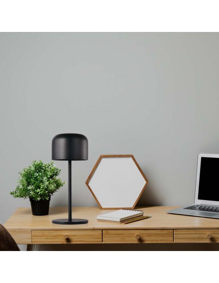 10450-Lampada LED da Tavolo  con Batteria mAh Ricaricabile USB C Colore Nero in Metallo Touch Dimmerabile Bianco caldo  Bianco f