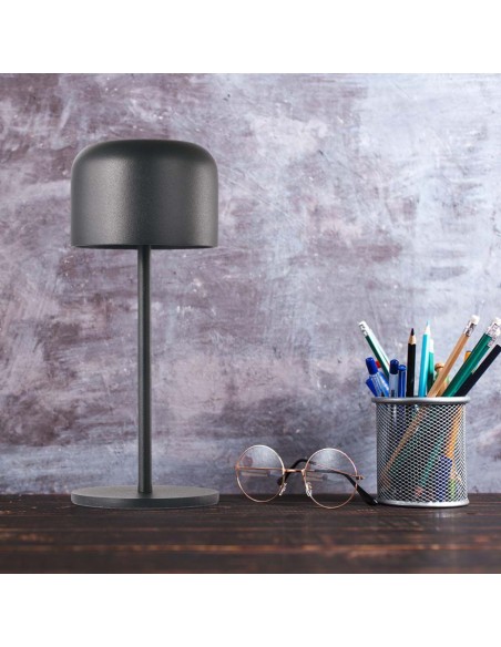 10450-Lampada LED da Tavolo  con Batteria mAh Ricaricabile USB C Colore Nero in Metallo Touch Dimmerabile Bianco caldo  Bianco f