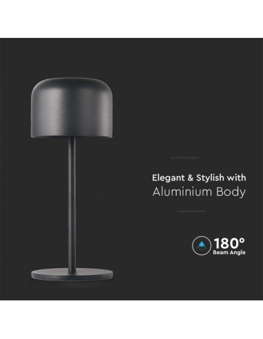 10450-Lampada LED da Tavolo  con Batteria mAh Ricaricabile USB C Colore Nero in Metallo Touch Dimmerabile Bianco caldo  Bianco f