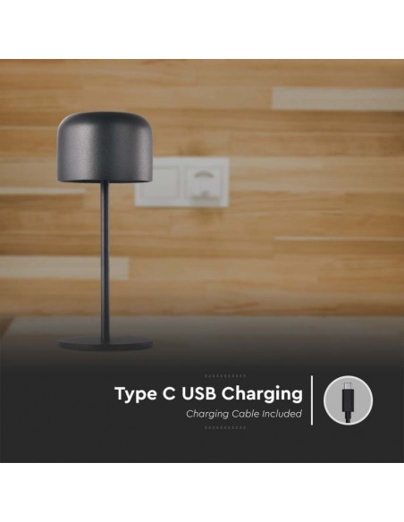 Lampada da Tavolo a LED Batteria 2200mAH D86*H210mm Corpo Bianco IP54 3000K+6000K