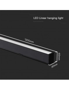 10468-Plafoniera LED Chip Samsung a Sospensione  Lineare Colore Nero cm in-1 2