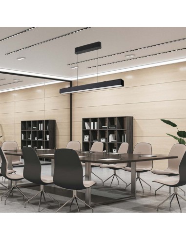 10468-Plafoniera LED Chip Samsung a Sospensione  Lineare Colore Nero cm in-3