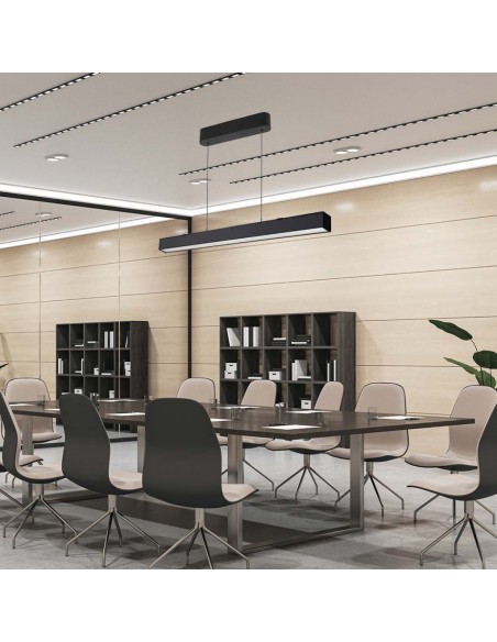 10468-Plafoniera LED Chip Samsung a Sospensione  Lineare Colore Nero cm in-3