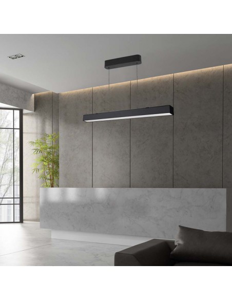 10468-Plafoniera LED Chip Samsung a Sospensione  Lineare Colore Nero cm in-4